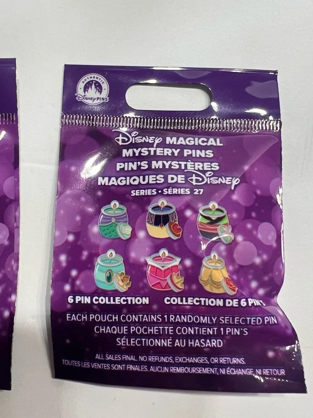 2025 Disney Magical Mystery Pin Pouch Candles Series 27, Contains 1 Random Pin